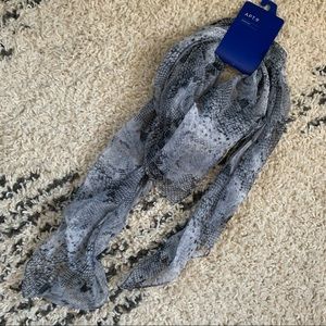 Sheer Grey Animal Print Scarf